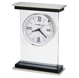 Modern Glass & Brushed Metal Mantel Clock – Contemporary Desk Timepiece