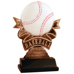 7" Baseball Ribbon Resin Victory Trophy