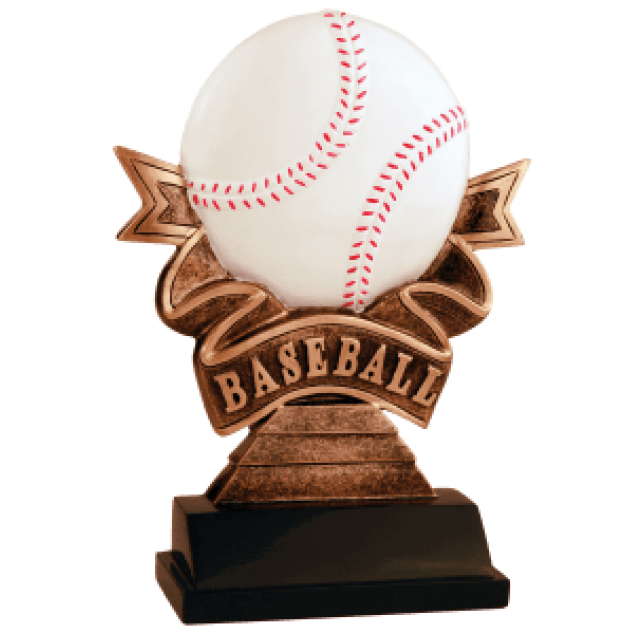 7" Baseball Ribbon Resin Victory Trophy