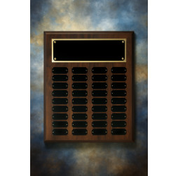 15" x 18" Cherry Finish Completed Perpetual Plaque with 36 Plates