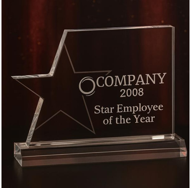 Star Excellence Award, length is 7 1/2", height is 5 7/8" 